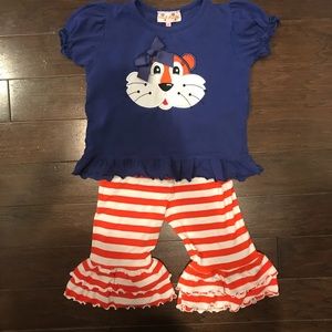 Smock Monkey Auburn Tiger Capri set